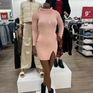 Madden Girl Lavender Ribbed Sweater Dress